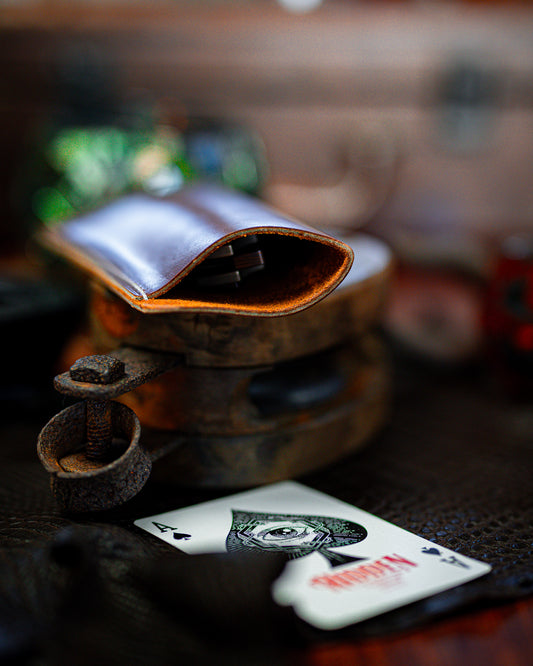 Scrap leather pocket slip for folding knife
