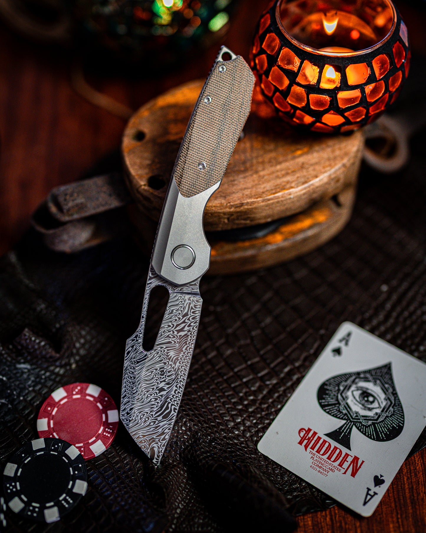 Bolster Lock Strix- green micarta/bead blast preview