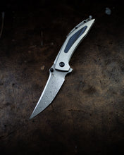 Load image into Gallery viewer, Baku Blue/black G10 and Damascus
