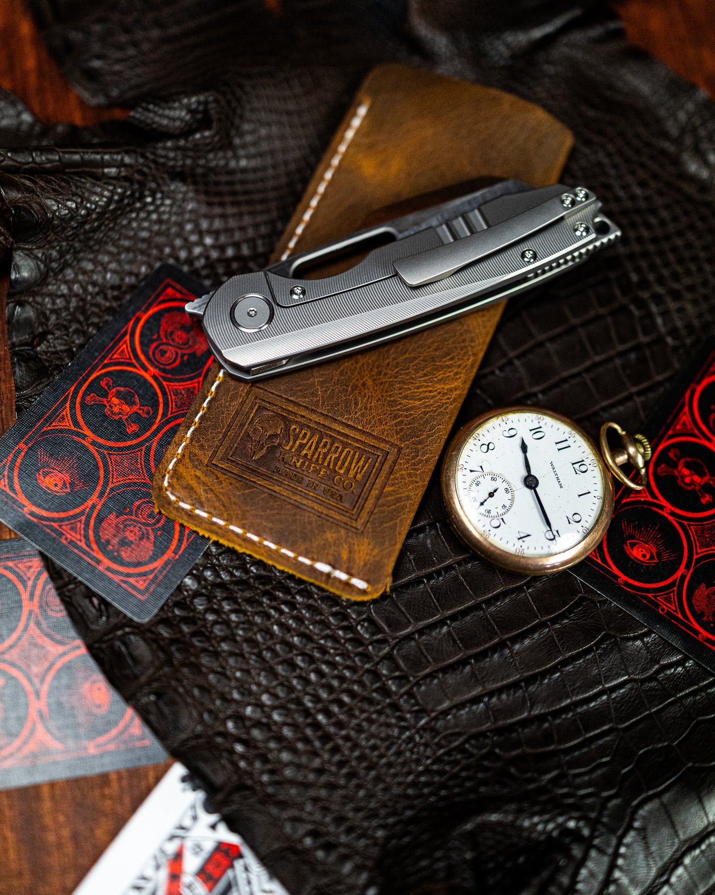 leather pocket slip (Crazy horse)